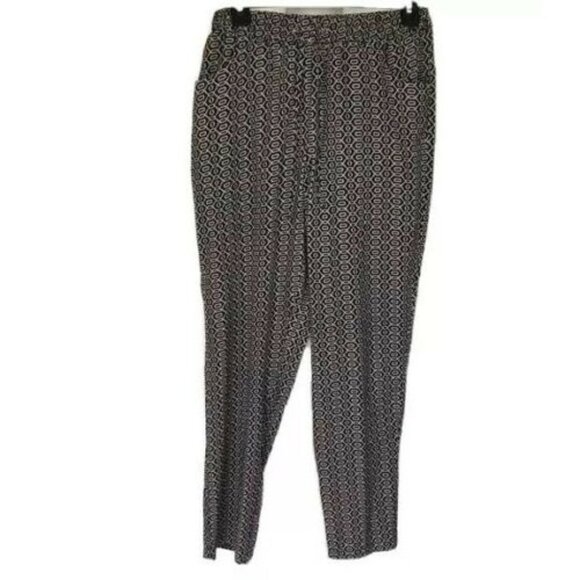 W118 By Walter Baker Pants Size Medium M Womens Black Printed Elastic Drawstring - Picture 1 of 11